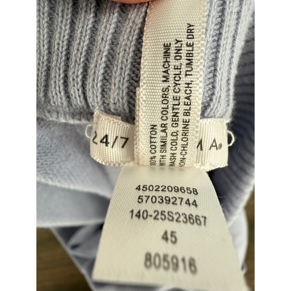 Soma 24/7 Cropped Sweater Pants Periwinkle Blue Cotton Knit Wide Leg Crop XL - Picture 9 of 11